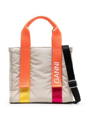 Nákupná taška Ganni béžová