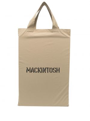 Shopper torbica s printom oversized Mackintosh bež