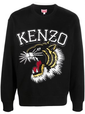 Medvilninis siuvinėtas džemperis Kenzo juoda