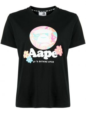 Памучна тениска с принт Aape By *a Bathing Ape® черно