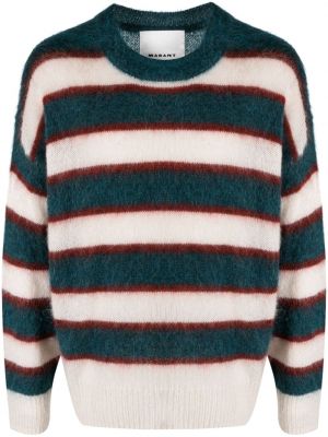 Pruhovaný sveter s potlačou s okrúhlym výstrihom Marant