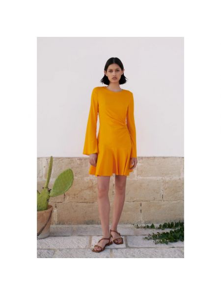Mini vestido de seda Jaaf naranja