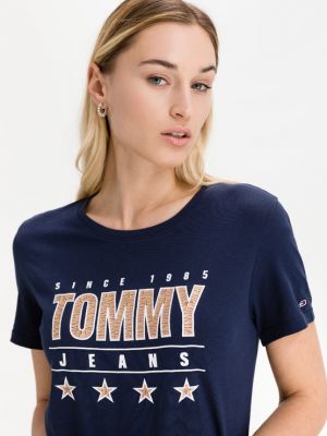 Slim fit t-shirt Tommy Jeans blau
