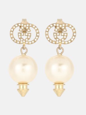 Naušnice sa perlicama s kristalima Gucci bijela