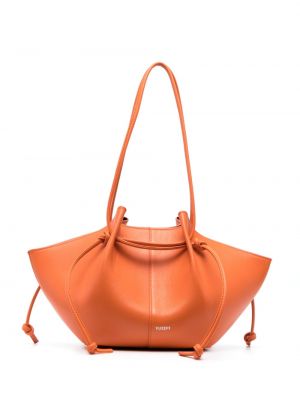 Кожени шопинг чанта Yuzefi оранжево