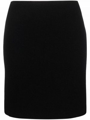 Dzianinowa mini spódniczka plisowana Bottega Veneta czarna