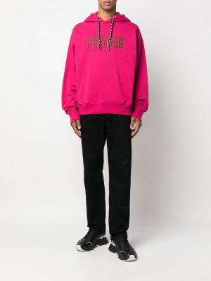 Kapučdžemperis ar izšuvumiem Versace Jeans Couture rozā