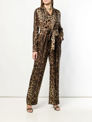 Mono con estampado leopardo Dolce & Gabbana marrón