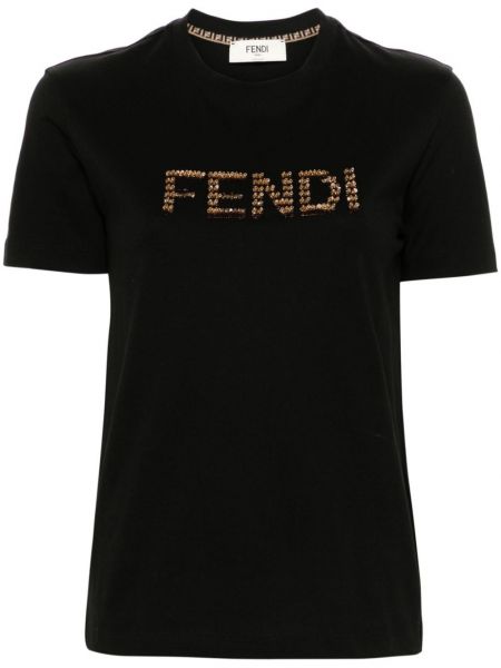 Pailletter t-shirt Fendi sort