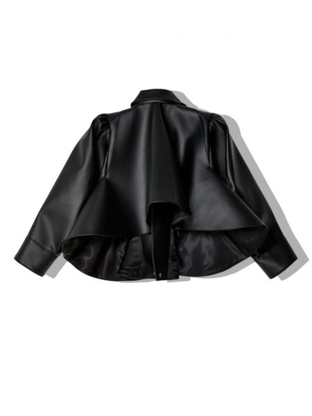 Peplum kožená bunda Noir Kei Ninomiya černá