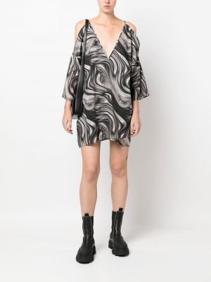 Mini šaty s potiskem Karl Lagerfeld šedé