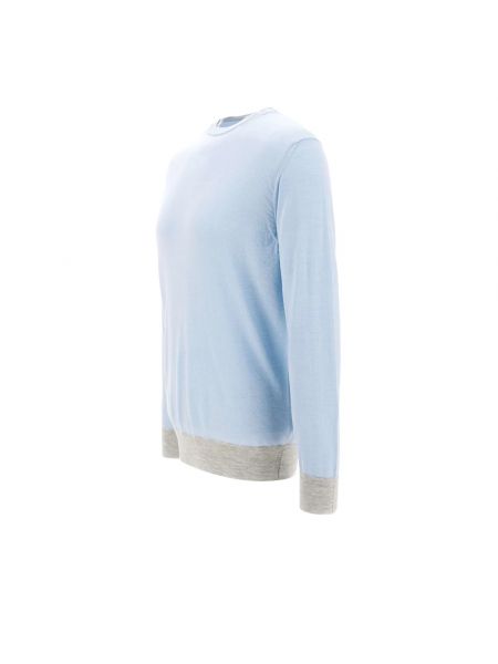 Jedwabny sweter wełniany Eleventy niebieski