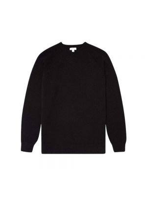 Dzianinowy sweter Sunspel czarny