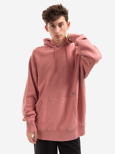 Pamučna hoodie s kapuljačom Edwin ružičasta