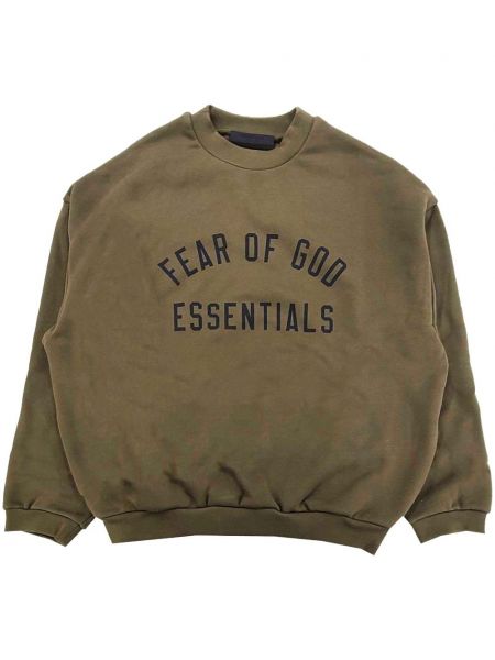 Baskılı sweatshirt Fear Of God Essentials yeşil