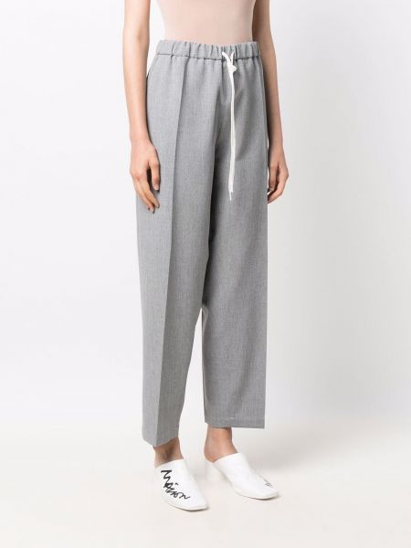 Pantalones de cintura alta con cordones Mm6 Maison Margiela gris
