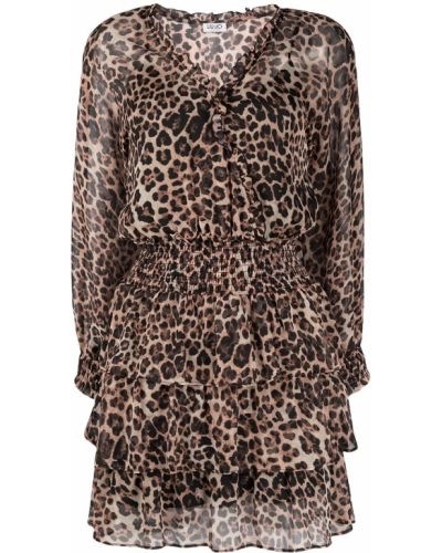 Платье мини с длинными рукавами леопардовое Liu Jo