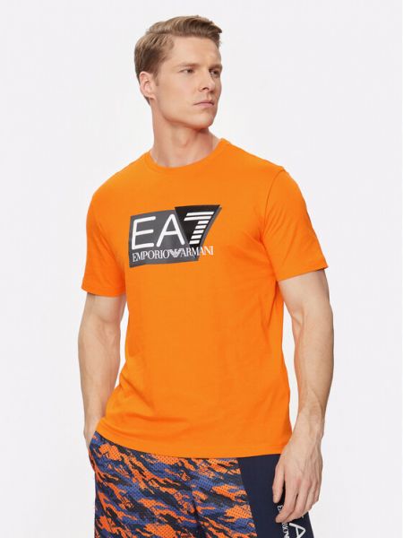 Majica Ea7 Emporio Armani oranžna