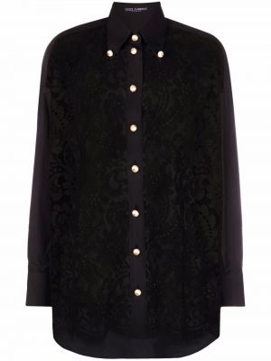 Camisa ajustada de encaje Dolce & Gabbana negro