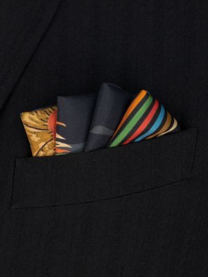 Hedvábná kravata s potiskem s kapsami Etro modrá
