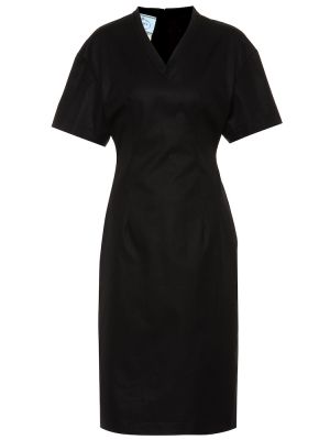 Bavlněné midi šaty Prada - černá