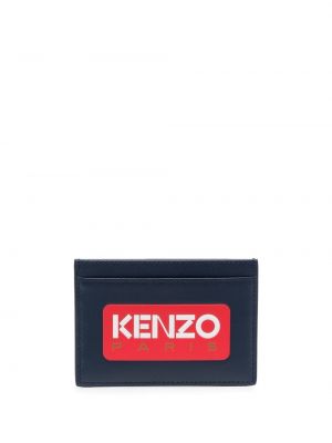 Kožená peňaženka s potlačou Kenzo modrá