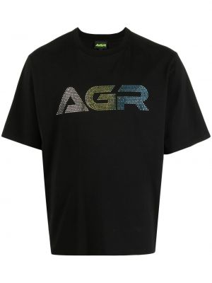 Majica s potiskom Agr črna