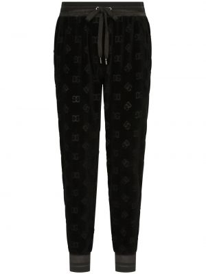 Spodnie sportowe z nadrukiem żakardowe Dolce And Gabbana czarne