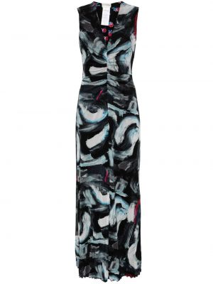 Двустранна мрежеста макси рокля Dvf Diane Von Furstenberg черно