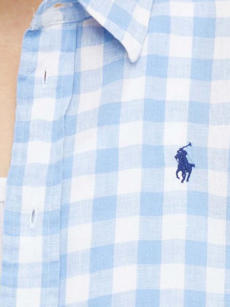 Lanena košulja bootcut Polo Ralph Lauren plava