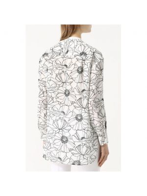 Шелковая блузка с принтом Loro Piana белая