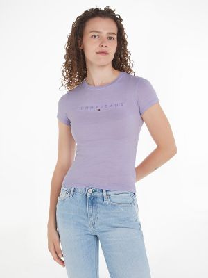Camiseta slim fit manga corta Tommy Jeans violeta