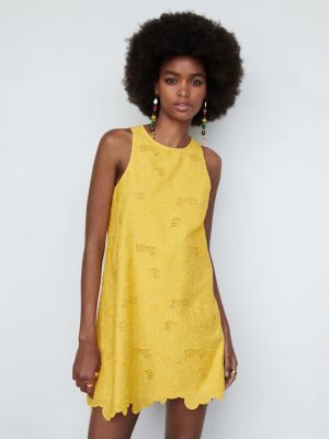 Košeľové šaty Mango žltá