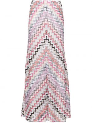 Pletené dlouhá sukně Missoni růžové