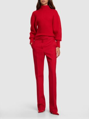 Pull en laine en cachemire en tricot Ferragamo rouge