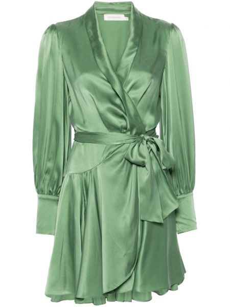 Saténové šaty Zimmermann zelené
