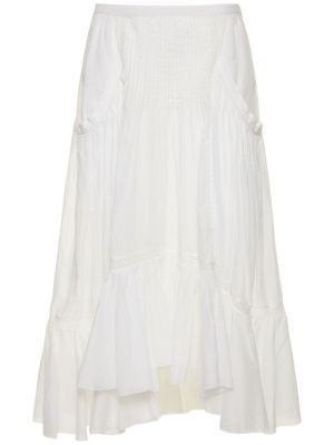 Falda midi de algodón Marant Etoile blanco