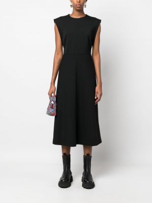 Sukienka midi bez rękawów z okrągłym dekoltem Moschino Jeans czarna