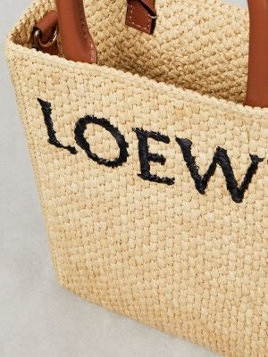 Δερμάτινη τσάντα shopper Loewe μπεζ