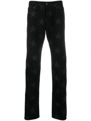 Bavlněné rovné kalhoty s hvězdami Takahiromiyashita The Soloist černé