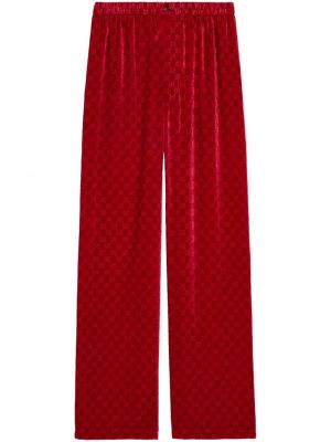 Кадифени прав панталон Gucci червено