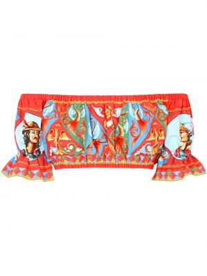 Crop top cu imagine Dolce & Gabbana roșu