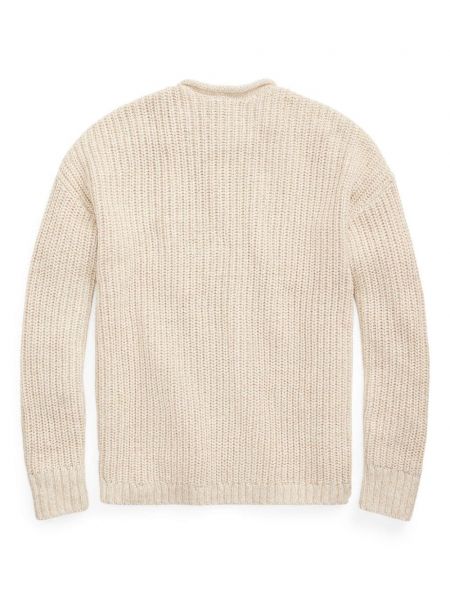 Lniany sweter bawełniany z okrągłym dekoltem Ralph Lauren Rrl