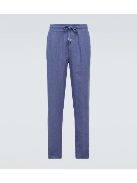 Pantaloni di lino baggy Vilebrequin blu