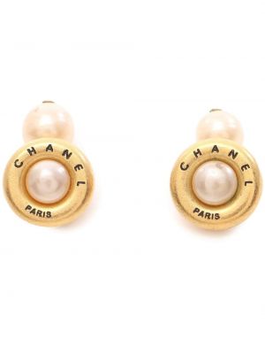 Manžetové knoflíčky s knoflíky s perlami Chanel Pre-owned