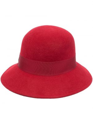 Borsalino merino-wool ribbon hat - Rouge