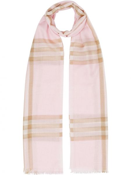 Sciarpa di lana a quadri Burberry rosa