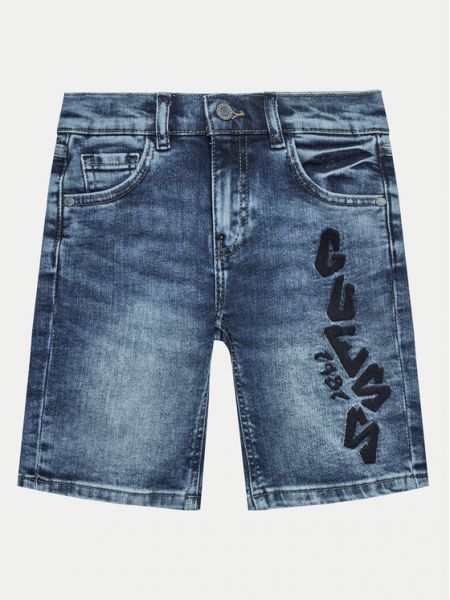 Priliehavé džínsové šortky Guess modrá