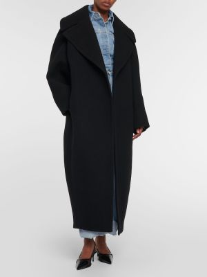 Manteau en laine Alaïa noir