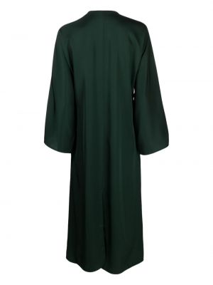 Krepové dlouhé šaty By Malene Birger zelené